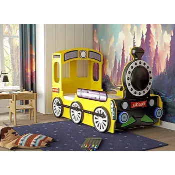 Dětská postel Dětská postel Mašinka žlutá 190 x 90