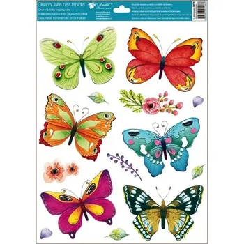 Okenní dekorace Velká okenní fólie motýli 30 x 42 cm 6874-03