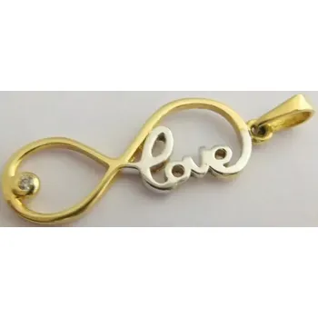 Přívěsek Klenoty Budín Krásný zlatý přívěsek LOVE pro zamilované se zirkonem 585/1,12gr H595 (Klenoty Budín Krásný zlatý přívěsek LOVE pro zamilované se zirkonem 585/1,12gr H595)