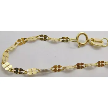 Náramek Klenoty Budín Dámský ploškový zlatý náramek ze žlutého zlata 19cm/0,66gr H821 (Klenoty Budín Dámský ploškový zlatý náramek ze žlutého zlata 19cm/0,66gr H821)