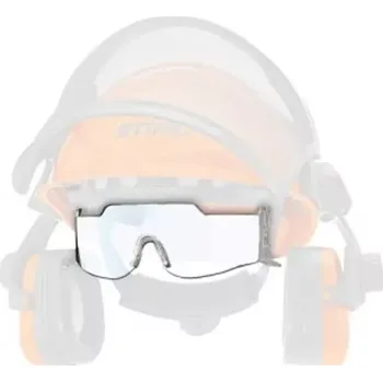 ochranné brýle Integrovatelné ochranné brýle pro helmy Stihl (00008840182) (Integrované ochranné brýle Stihl vhodné pro helmové sady Stihl Aero Light, Integra a ADVANCE. U helmové sady Integra obsaženo v dodávce, EN 166. Brýle slouží jako dodatečná ochrana zraku lesníka