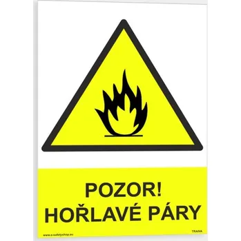 Pozor hořlavé páry Samolepka 210 x 297 mm (A4) tl. 0.1 mm - Kód: 06200