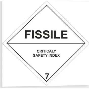FISSILE - Štěpné látky 7E Značení ADR Samolepka 100 x 100 mm tl. 0.1 mm - Kód: 02952