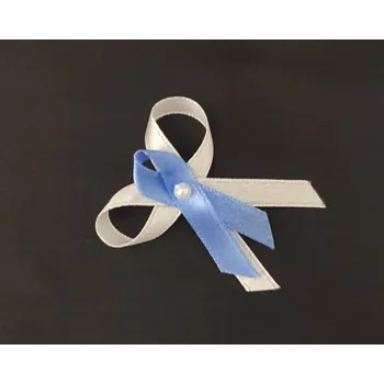 Svatební dekorace Svatební mašlička k myrtě - modrá a bílá