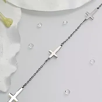 Náramek Dámský ocelový náramek - křížek