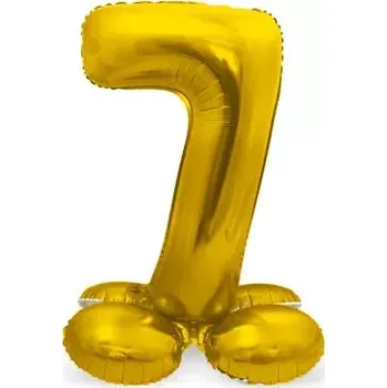 Balónek Stojící foliová číslice - zlatá 7 - 72 cm