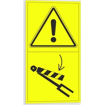 Výstraha - Zajisti přímočarý hydromotor proti poklesu Samolepka 95 x 175 mm tl. 0.1 mm - Kód: 09165