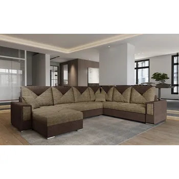 Sedací souprava Rozkládací rohová sedačka REMZI cappuccino / hnědá