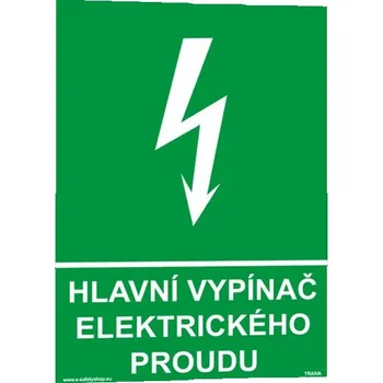 Hlavní vypínač elektrického proudu Samolepka 210 x 297 mm (A4) tl. 0.1 mm - Kód: 05377