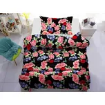 Bavlněné povlečení PINK ROSES černé Rozměr povlečení: 70 x 90 cm | 140 x 200 cm