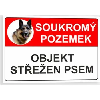 Objekt střežen psem Plast 210 x 150 mm tl. 0.5 mm - Kód: 10377