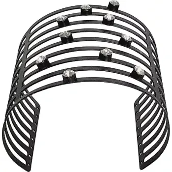 Náramek Dámský pevný náramek s kamínky - pruhy