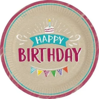Party dekorace EKO Party papírové talíře My Birthday 23 cm