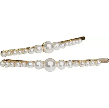 Perličkové pérko do vlasů 2kusy - zlatá