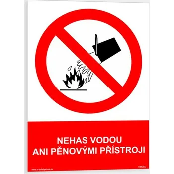 Nehas vodou ani pěnovými přístroji Plast 148 x 210 mm (A5) tl. 0.5 mm - Kód: 06098