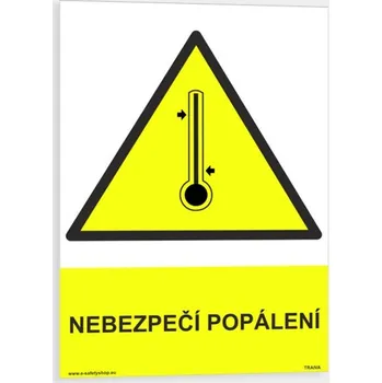 Nebezpečí popálení Plast 210 x 297 mm (A4) tl. 0.5 mm - Kód: 00273