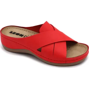Dámská zdravotní obuv Leon 932 Dámská kožená obuv - Červená Velikost: 37