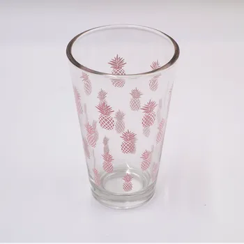 Sklenice Sklenice s motivem ananasu 250 ml, růžová