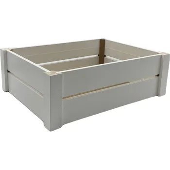 Úložný box Dřevěná bedýnka bílá velká