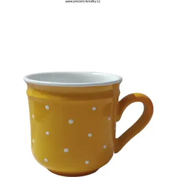 Keramický hrnek žlutý puntík (Žlutý puntíkovaný hrnek z keramiky)