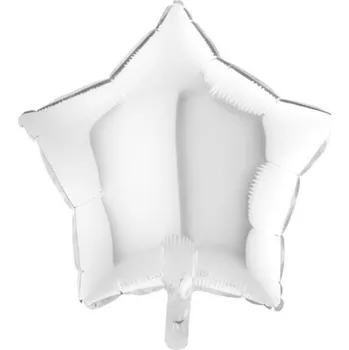 Party dekorace Fóliový balonek hvězda bílá 45 cm – Nebalený