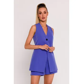 Dámské sako M776 Sako bez rukávů s jedním knoflíkem - světle fialové EU L