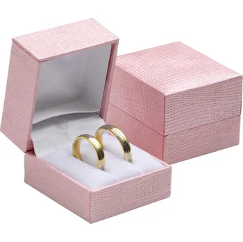 Dárková krabička Šperky4U Růžová koženková krabička na snubní prsteny - KR0482