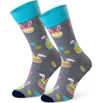 Pánské ponožky Steven ponožky velikonoce 136 - vzor 138 - šedá, 41-43