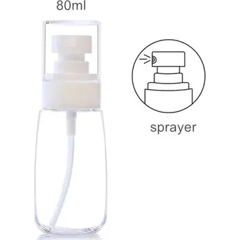 Cestovní obal na kosmetiku - 80ml čirý rozprašovač