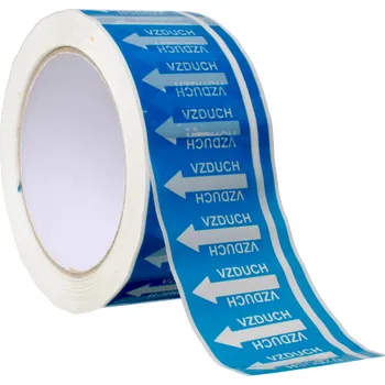 Lepicí páska Páska na značení potrubí Tramark - vzduch, , 3470 šipek Páska na značení potrubí - vzduch (50 mm x 66m tl.0.05 mm) kód: 24704