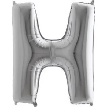 Balónek Fóliové písmeno H stříbrné – 102 cm