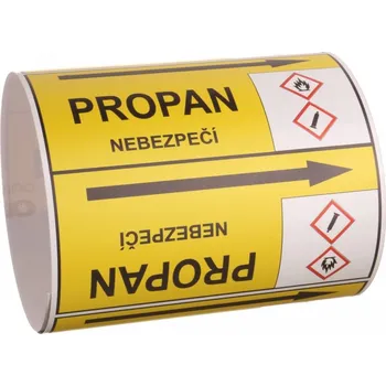 Lepicí páska Páska na značení potrubí Signus M25 - PROPAN Samolepka 80 x 62 mm, délka 1,5 m, Kód: 25827