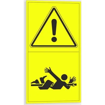 Výstraha - Nebezpečí točící se hřídel Samolepka 95 x 175 mm tl. 0.1 mm - Kód: 03025