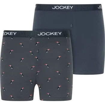 Trenýrky Pánské trenýrky 2Pack 305500 B90 tm. modré s potiskem - Jockey M