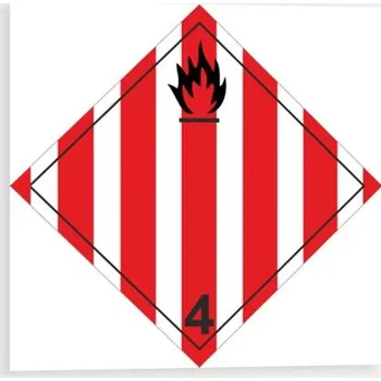 Nebezpečí požáru (hořlavé tuhé látky) č.4.1 Značení ADR Samolepka 100 x 100 mm tl. 0.1 mm - Kód: 02978