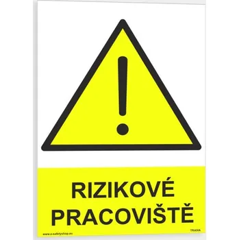 Značení Rizikové pracoviště Plast 148 x 210 mm (A5) tl. 2 mm - Kód: 00216
