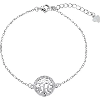 Náramek 4U Stříbrný náramek Strom života se zirkony