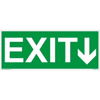 EXIT - nápis se šipkou Plast 200 x 80 mm tl. 0.5 mm - Kód: 09796