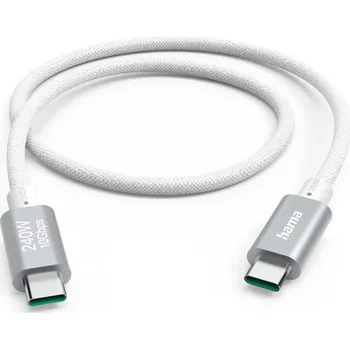 Datový kabel Hama USB-C 3.2 Gen2 kabel, 1,5 m, 10 Gb/s, 240 W, bílý
