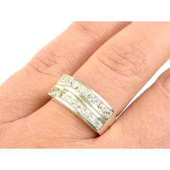 Prsten Stříbrný dámský prsten s kubickými zirkony Ag 925/1000 7,3g, vel.57