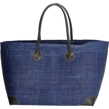 Dámská letní taška přes rameno PE-Florence 17069 – modrá, materiál rafia, prostorná, ideální na léto, dlouhé popruhy pro pohodlné nošení