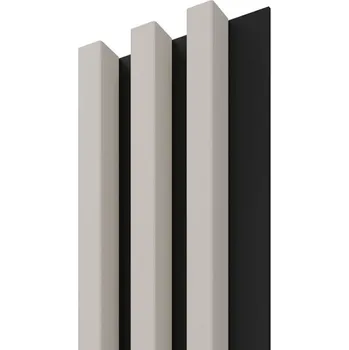 Obklad Stegu LINEA SLIM 3 dřevěné lamely na desce - japandi | černá, 2650 x 150 x 30 mm