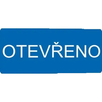 Plechová cedule Otevřeno Plast 190 x 90 mm tl. 0.5 mm - Kód: 03395