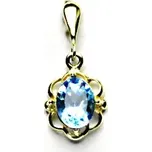 Zlatý přívěsek, přírodní topaz swiss, žluté zlato, P 1140/22 (topaz 8x6 mm)