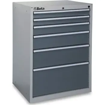 PRŮMYSLOVÁ SKŘÍŇKA NA NÁŘADÍ SE 6 ZÁSUVKAMI, ŠEDÁ, C35/6GM