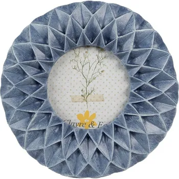 Rám na obraz Modrý kulatý fotorámeček Marlies průměr – 8 cm