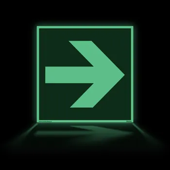 Šipka rovná, fotoluminiscenční Samolepka 200 x 200 mm tl. 0.4 mm - fotoluminiscenční - Kód: 10280