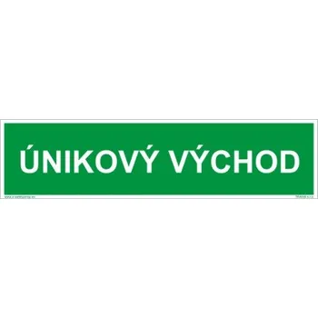 Únikový východ - Nápis Plast 300 x 75 mm tl. 0.5 mm - Kód: 09803