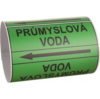 Páska na značení potrubí Signus M25 - PRŮMYSLOVÁ VODA Samolepka 100 x 77 mm, délka 1,5 m, Kód: 25998