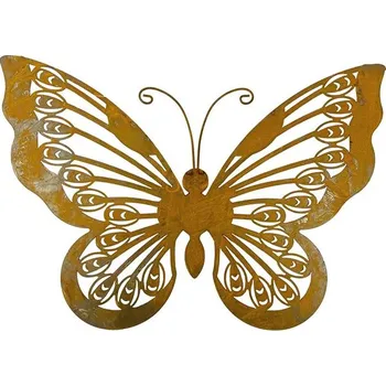 Vánoční dekorace Prodex Motýl plechový rezavý závěsný 46 × 30 cm
